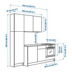 Ilustración de medidas - KNOXHULT cocina