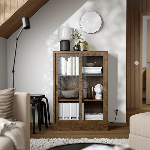 TONSTAD, cabinet with sliding glass doors 3 of 5 open dialog