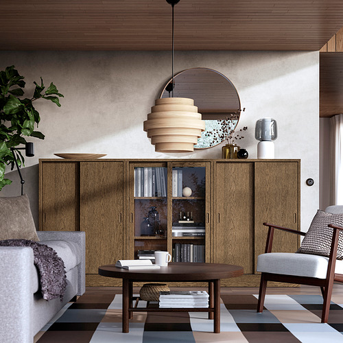 TONSTAD, combinación almacenaje con puertas corredizas. 2 de 6 open dialog