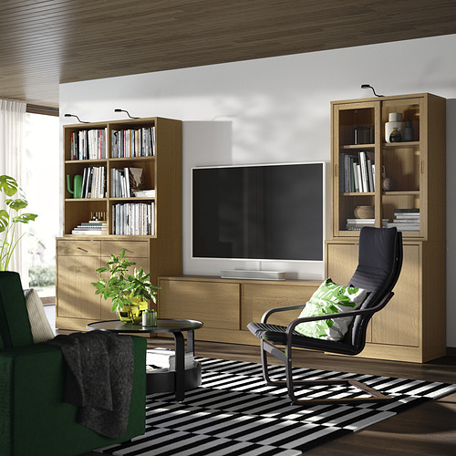TONSTAD, TV bench with sliding doors 2 of 5 open dialog