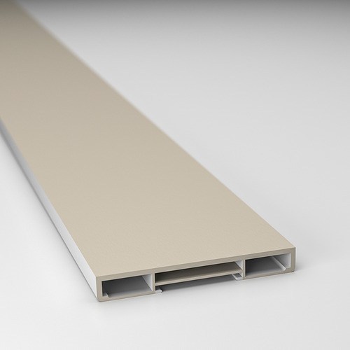Zócalo de cocina beige de líneas limpias y modernas. Material de alta calidad, acabado liso.