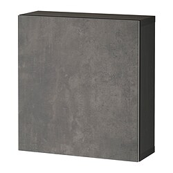 BESTÅ, wall-mounted cabinet combination, Black-brown / Kallviken dark gray