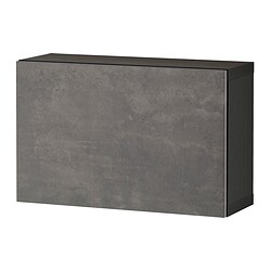 BESTÅ, shelf unit with door, Black-brown / Kallviken dark gray
