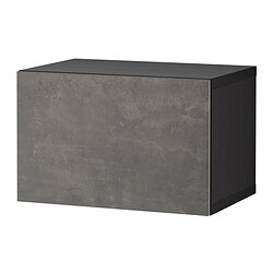 BESTÅ, shelf unit with door, Black-brown / Kallviken dark gray