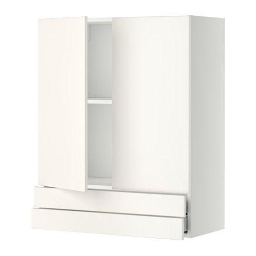 Mueble de cocina METOD en color blanco con diseño liso y estante regulable.