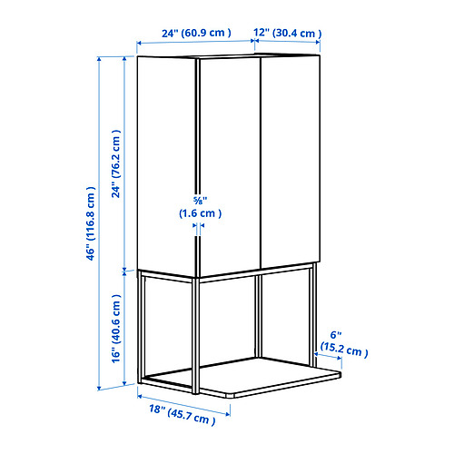Measurement Illustration - ENHET storage combination