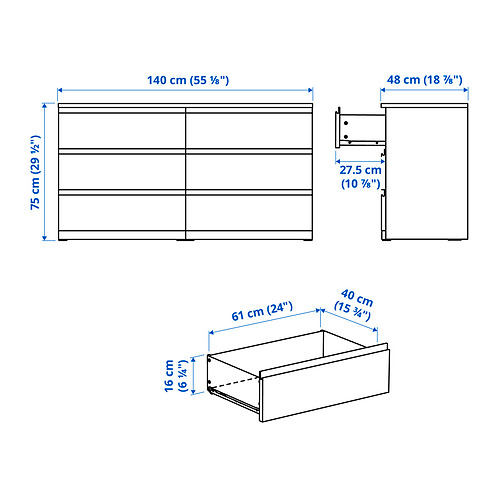 MALM / STORKLINTA, bedroom furniture, set of 4 10 of 11 open dialog