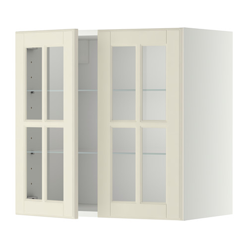 METOD, armario pared+baldas/2 puertas vidrio 1 de 2 open dialog