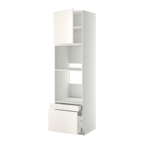 Un mueble de cocina METOD blanco con estantes y cajones ajustables. El diseño moderno incluye un acabado liso y líneas limpias.