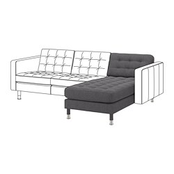 LANDSKRONA, chaiselongue, módulo adicional, Gunnared gris oscuro