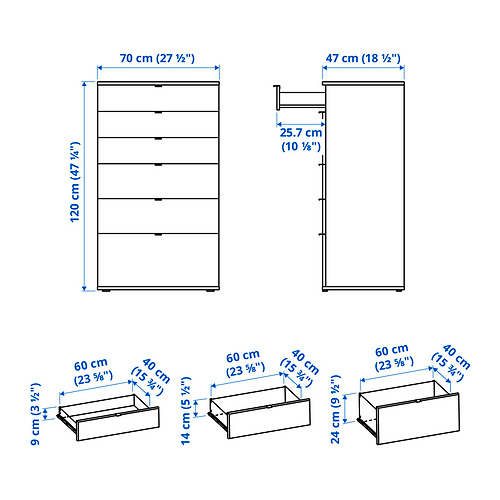 VIHALS, 6-drawer dresser 6 of 6 open dialog