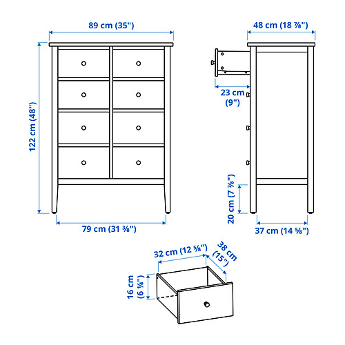 GULLABERG, 8-drawer chest 6 of 6 open dialog