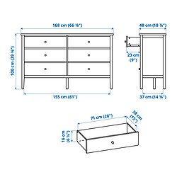 Ilustración de medidas - GULLABERG cómoda 8 cajones