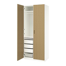 PAX/KAMMARTORP/FLISBERGET, combinación armario, TONSTAD chapa roble