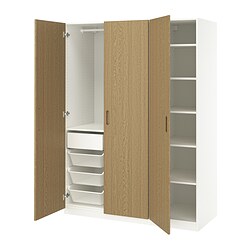 PAX/GULLABERG, wardrobe combination, TONSTAD oak veneer