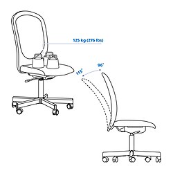 Measurement Illustration - FLINTAN office chair