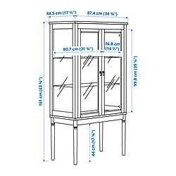 Measurement Illustration - FÄRJKARL glass-door cabinet