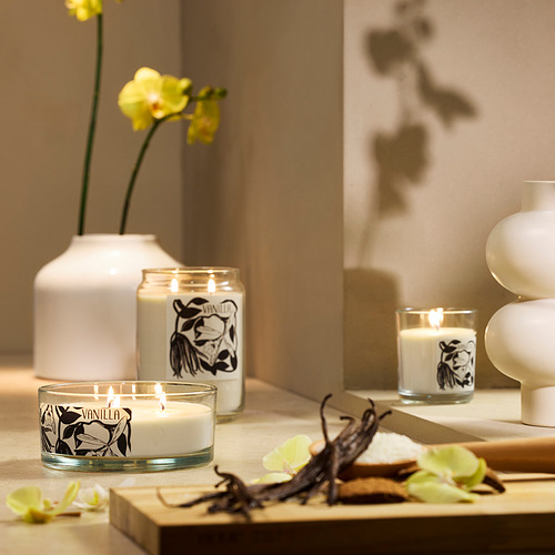 LOTSFÅGEL, scented candle in glass with lid. 3 of 8 open dialog