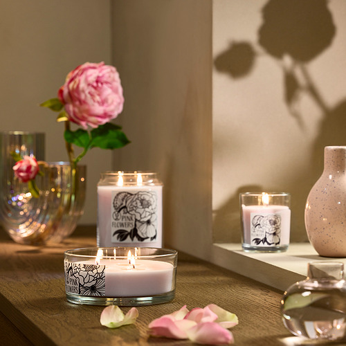 LOTSFÅGEL, scented cndl in glass w lid/3 wicks. 3 of 8 open dialog