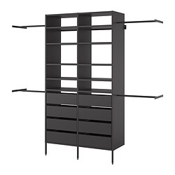 AURDAL, wardrobe combination, Dark gray