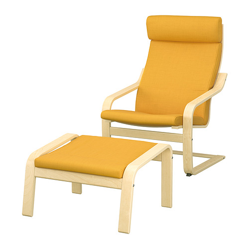 POÄNG, armchair and ottoman 1 of 4 open dialog