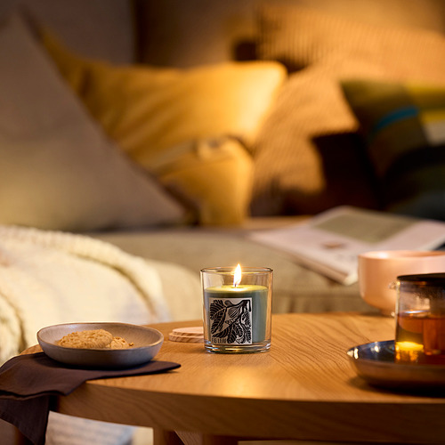 LOTSFÅGEL, scented candle in glass with lid. 2 of 8 open dialog