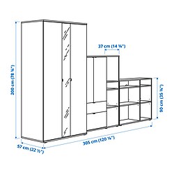 Ilustración de medidas - VIHALS combinación de armario