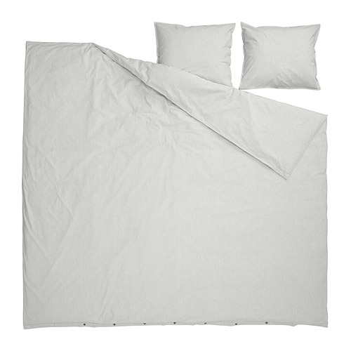 Juego de fundas nórdicas SOLFIBBLA de Ikeas, rayas blancas y negras, algodón, rectangular, con 2 fundas de almohada.