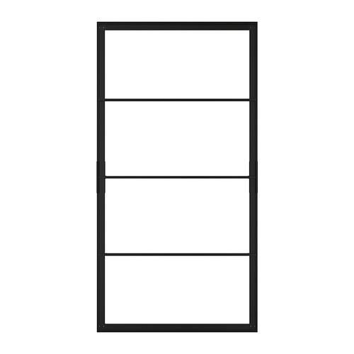 Marco de puerta corredera SKYTTA negro; Diseño minimalista y rectangular.