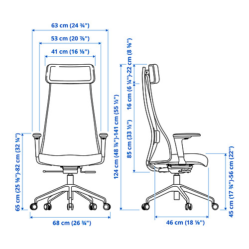 JÄRVFJÄLLET, office chair with armrests 3 of 16 open dialog