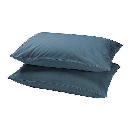 Fundas de almohada apiladas de algodón DVALA verde azulado, rectangulares.