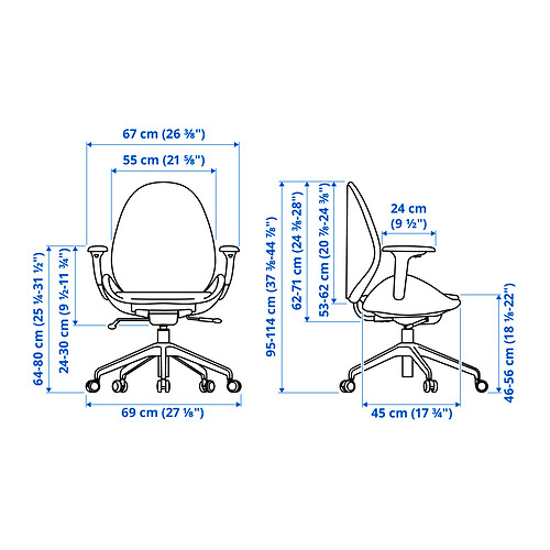HATTEFJÄLL, office chair with armrests 3 of 11 open dialog