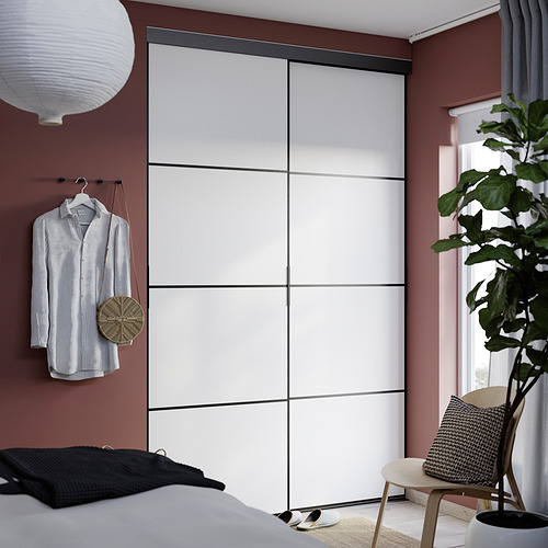 SKYTTA / AURDAL, reach-in wardrobe with sliding door. 2 of 5 open dialog