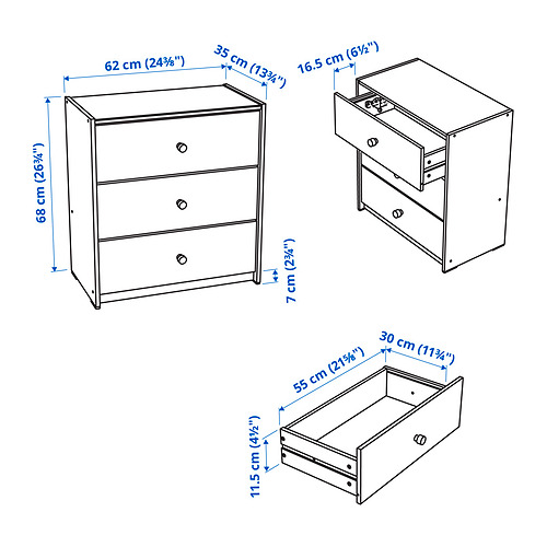 RAST, 3-drawer chest 8 of 8 open dialog
