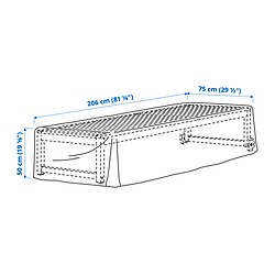 Measurement Illustration - TOSTERÖ cover for outdoor furniture