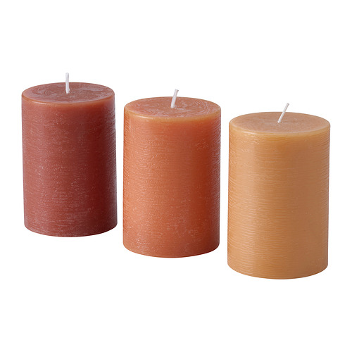 HÖSTAGILLE, unscented pillar candle 1 of 4 open dialog