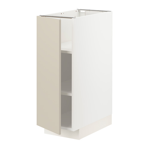 Mueble de cocina METOD blanco con puerta beige, rectangular, diseño minimalista.