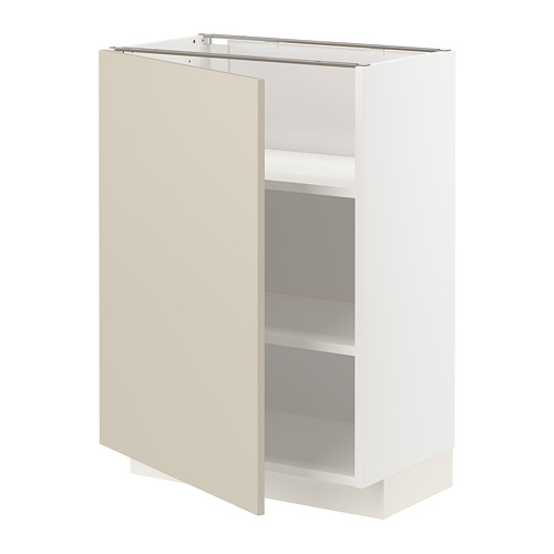 Mueble de cocina METOD, beige, cuadrado con estantes ajustables.