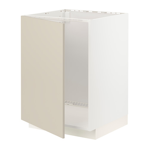 Un mueble de cocina METOD blanco con puertas beige. Es rectangular y forma parte de un sistema de cocina organizado.