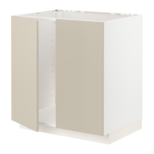 Mueble de cocina METOD, beige, rectangular, diseño moderno, acabado liso.