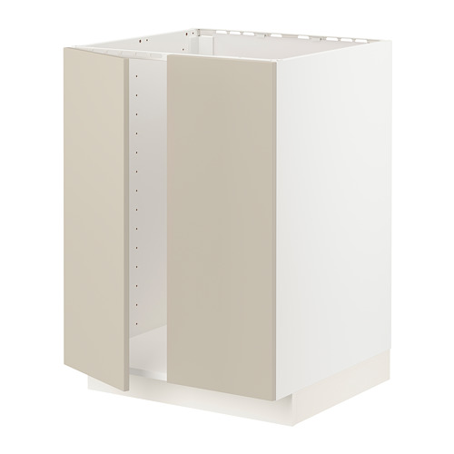 Mueble de cocina METOD, beige, cuadrado, con bisagras a presión.