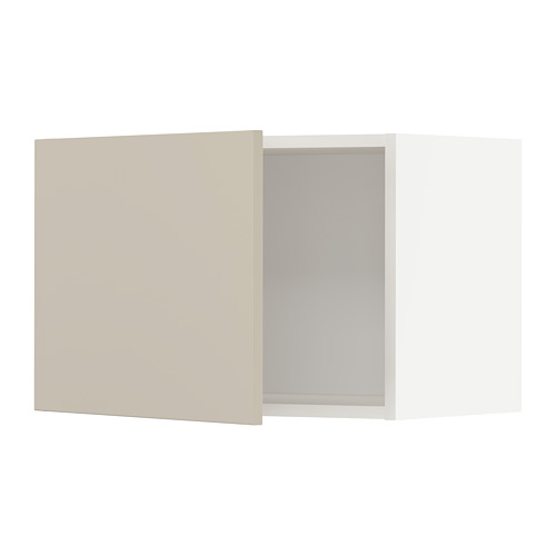 Moderno mueble de cocina beige, diseño elegante y suave. Forma parte del sistema METOD de ikea.