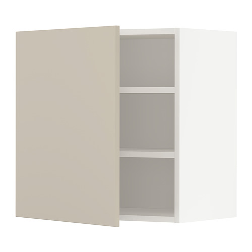 Mueble de cocina METOD con puerta beige, de pared, 3 estantes, cuadrado.