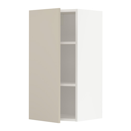 Mueble alto de cocina METOD, beige, rectangular, 3 estantes, acabado liso.