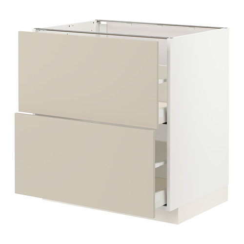 Mueble de cocina METOD de Ikea con frentes havstorp beige, diseño rectangular y elegante.
