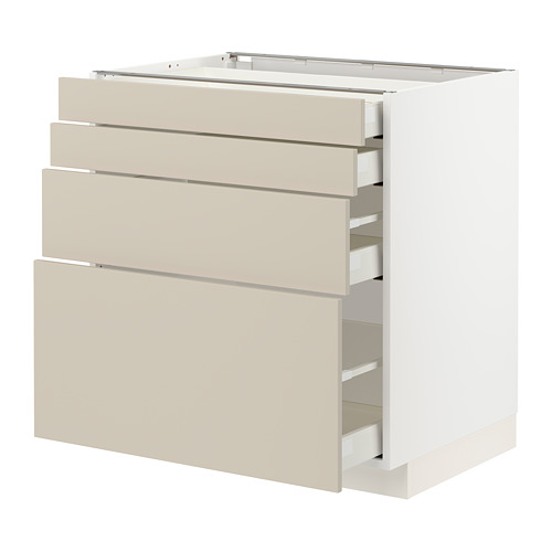El mueble de cocina METOD con cajones havstorp beige, con un diseño moderno y elegante con cuatro amplios cajones para el almacenamiento.