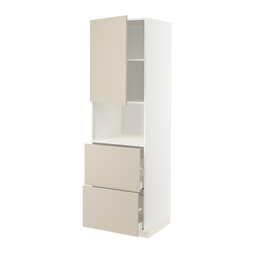 Mueble de cocina METOD, beige, diseño moderno, blanco y beige, armarios con cajones.