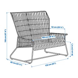 Measurement Illustration - TALLSKÄR loveseat, outdoor