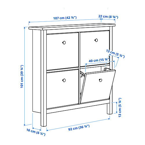 HEMNES, zapatero con 4 compartimentos 5 de 6 open dialog