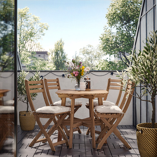 ASKHOLMEN, gateleg table+4 chairs, outdoor 2 of 5 open dialog